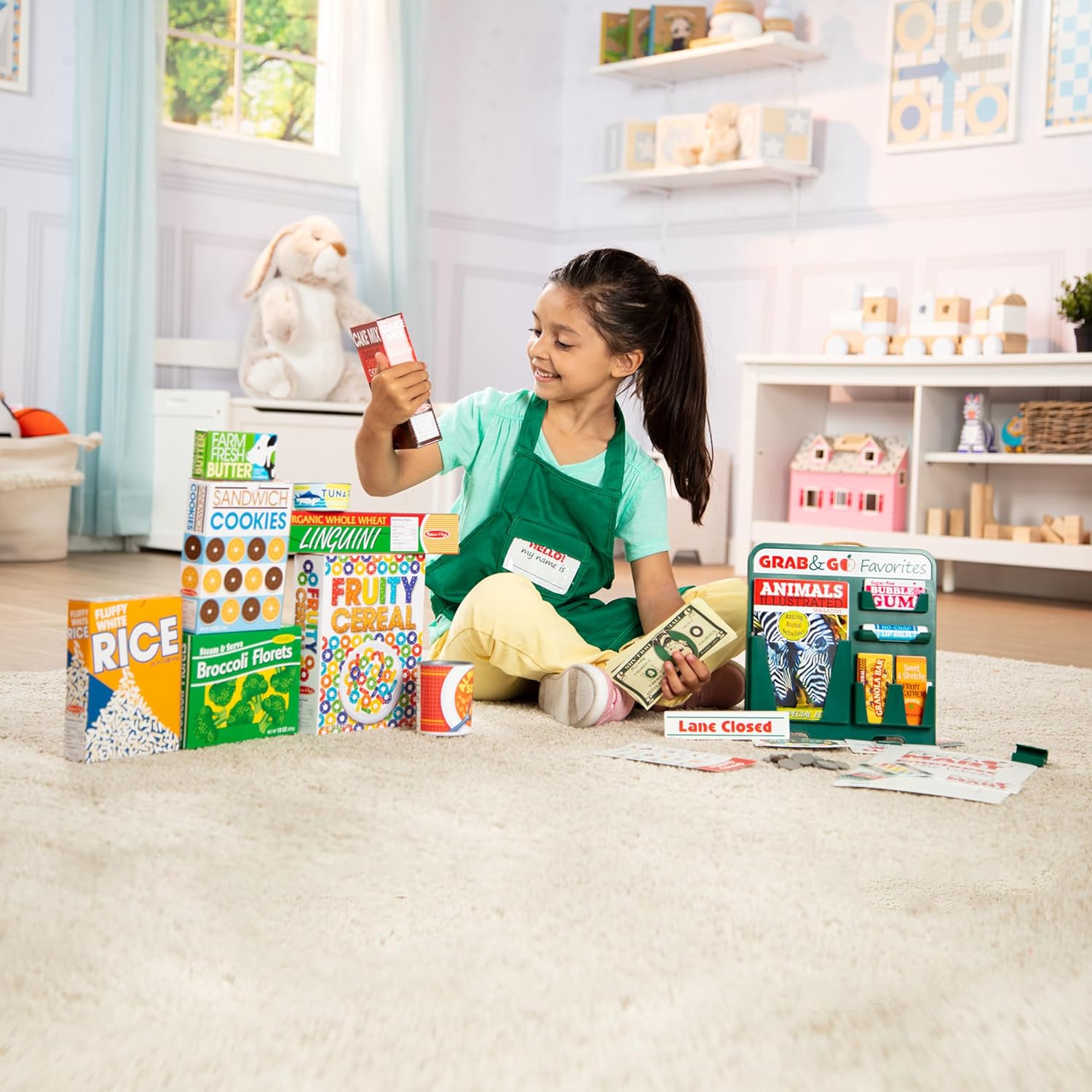 Melissa & Doug Fresh Mart Grocery Store Play Food and Role Play Companion Set image 5