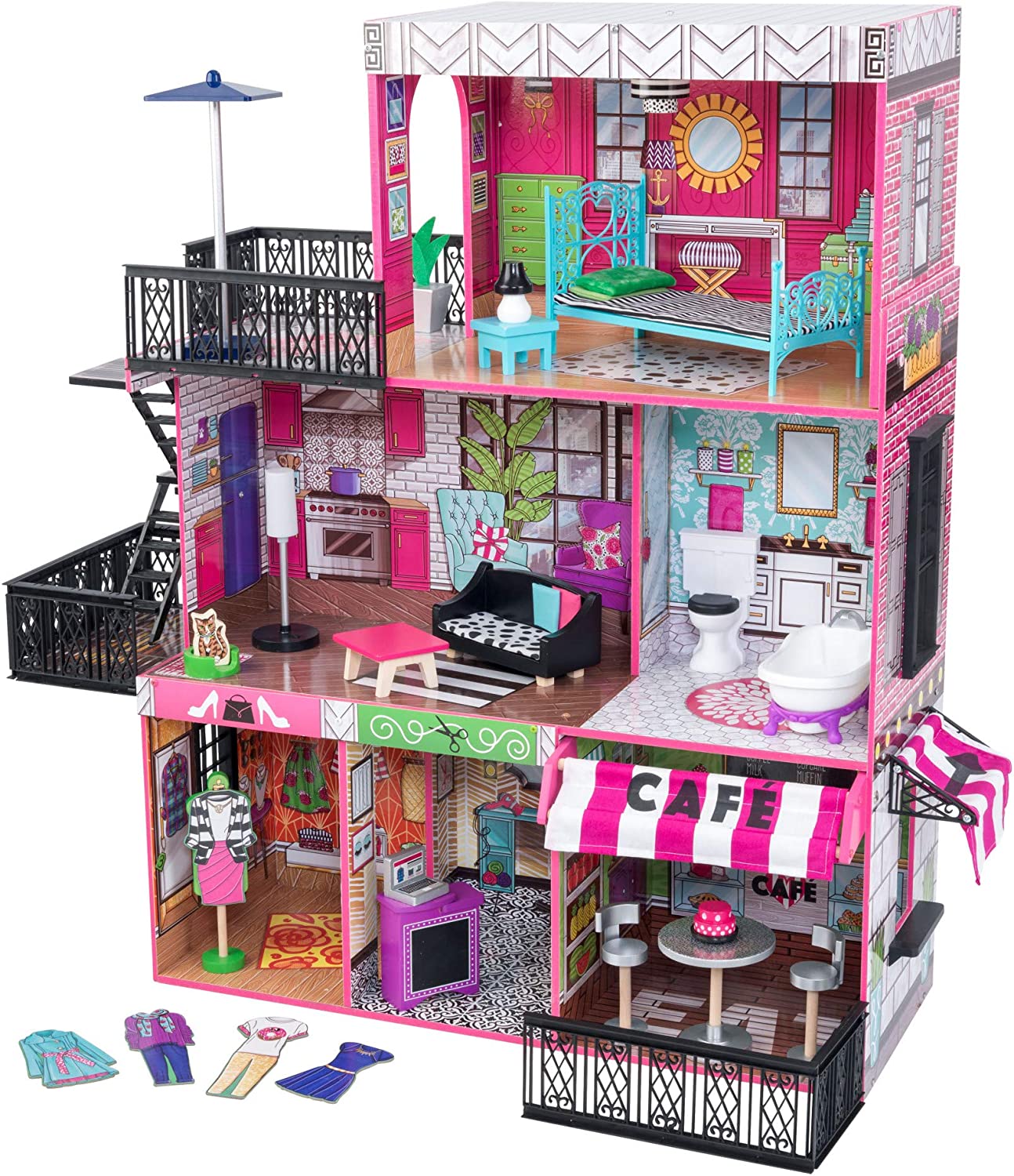 KidKraft Brooklyn's Loft Wooden Dollhouse with 25-Piece Accessory Set image 0