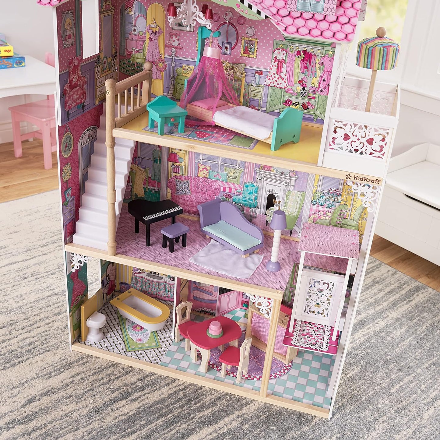 KidKraft Annabelle Wooden Dollhouse with Elevator image 6