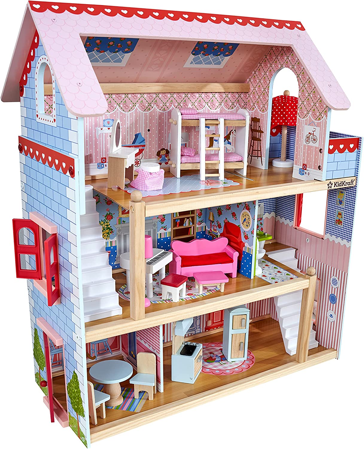 KidKraft Chelsea Doll Cottage Wooden Dollhouse with 16 Accessories image 0