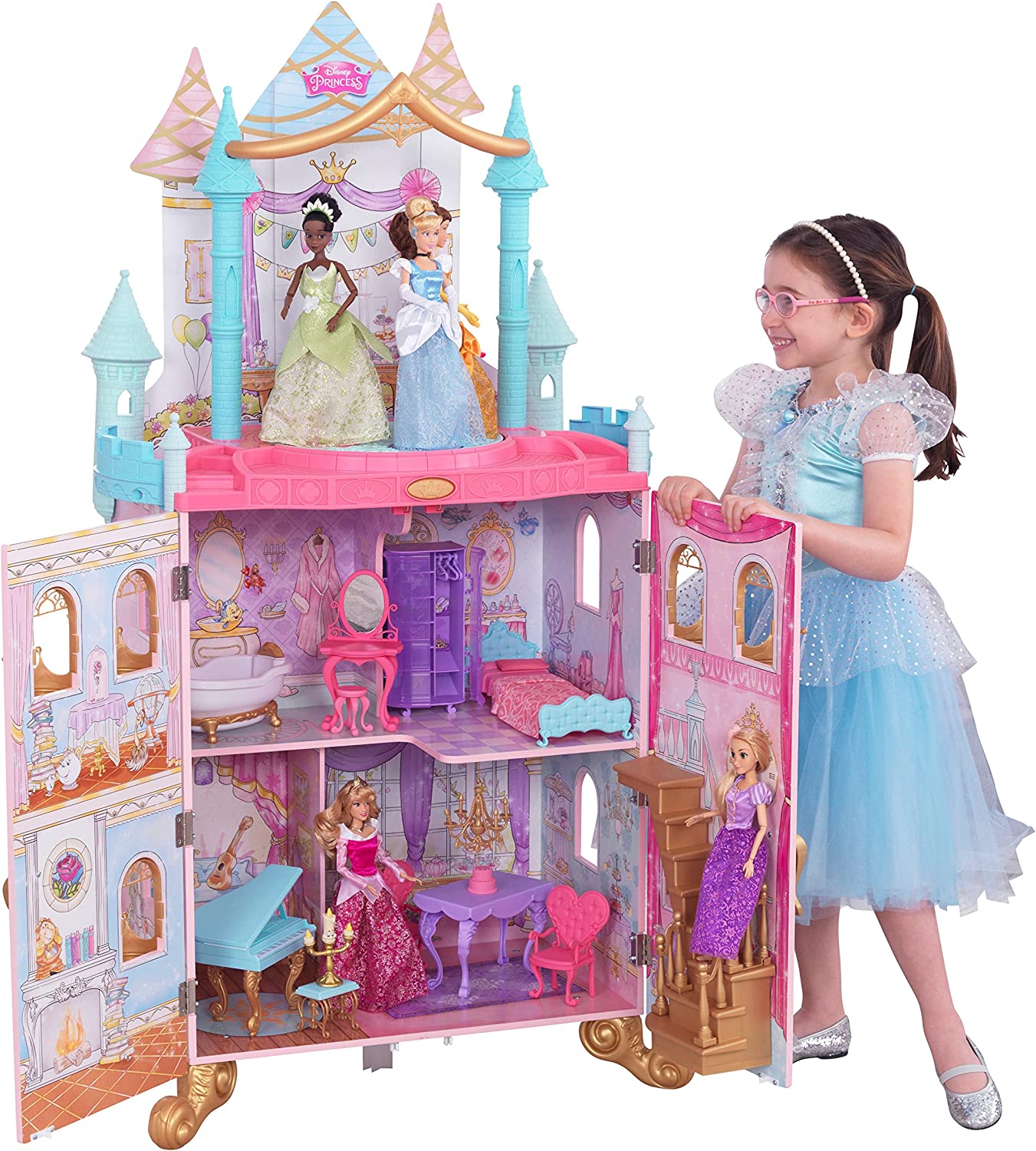 KidKraft Disney Princess Dance & Dream Wooden Dollhouse, Over 4-Feet Tall image 0