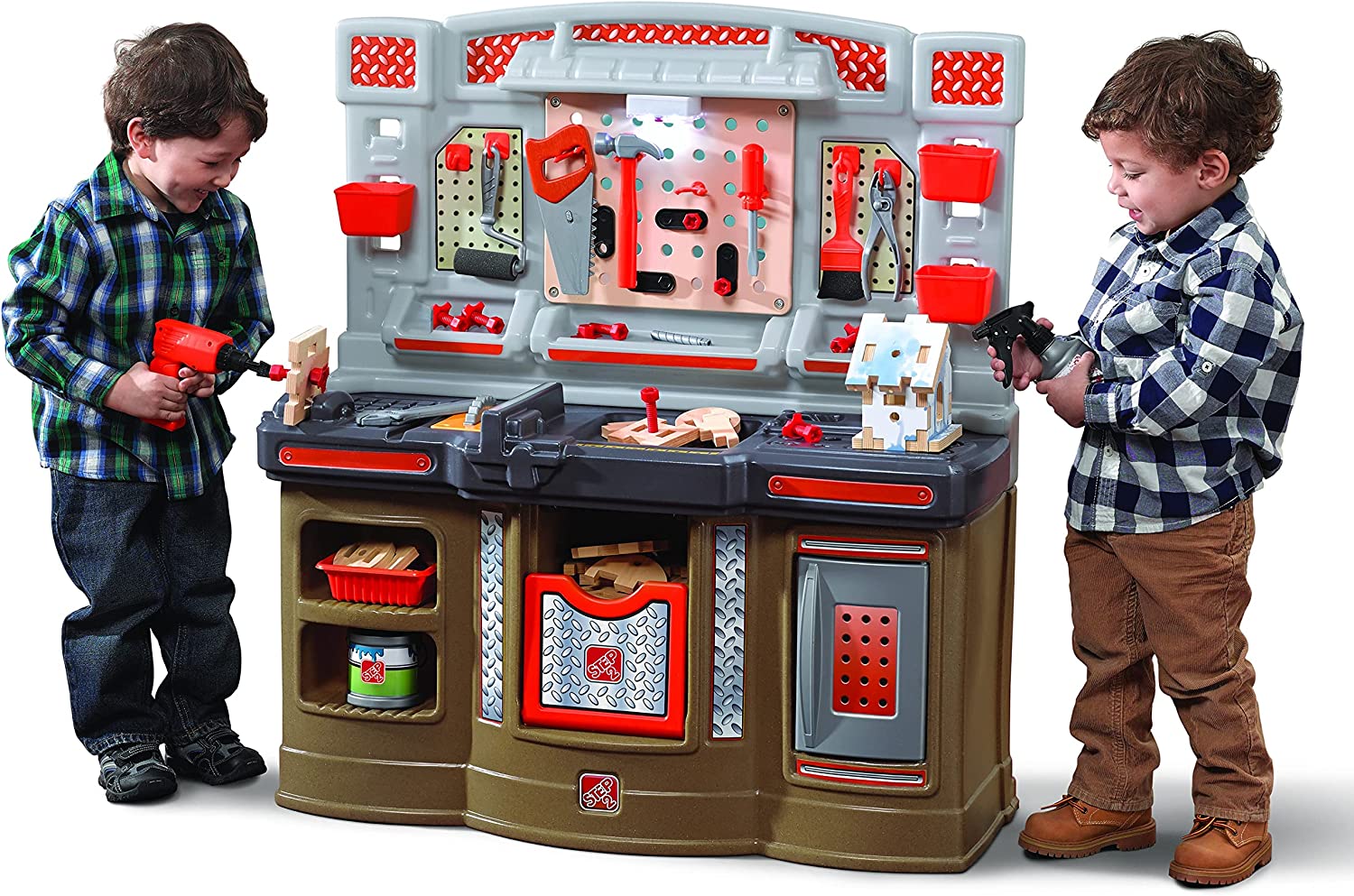Step2 Big Builders Pro Kids Workbench – Includes 45 Toy Workbench Accessories image 1