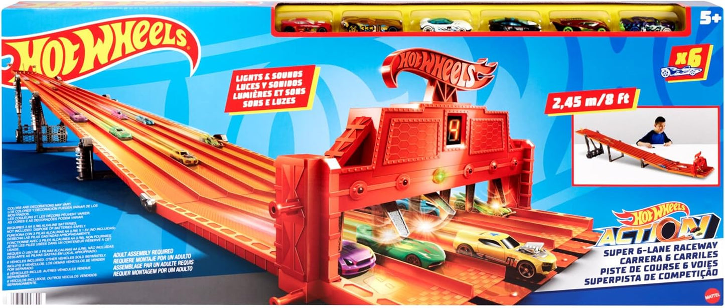 Hot Wheels Super 6-Lane Raceway, 8Ft Track image 6