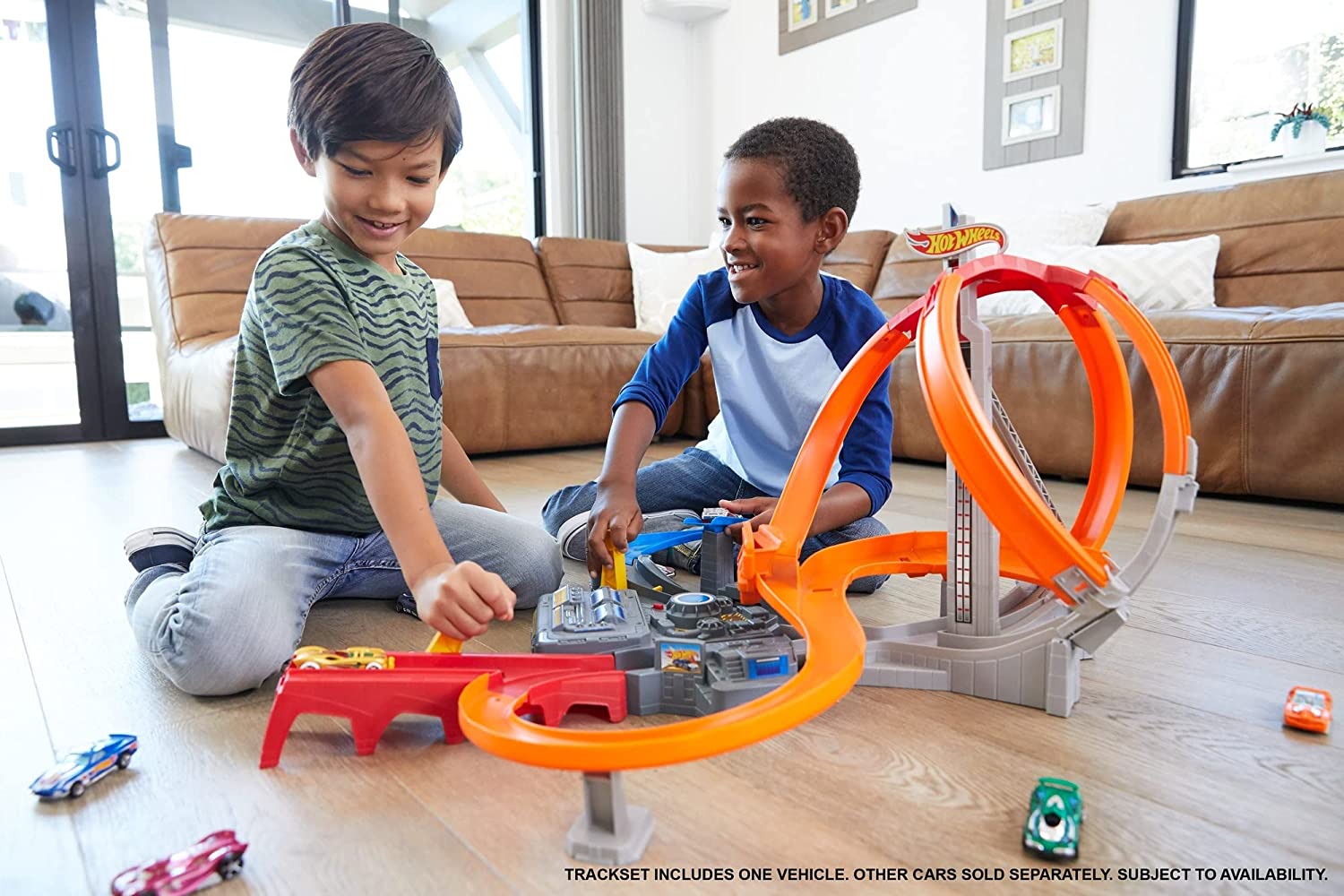 Hot Wheels Toy Car Track Set Spin Storm image 4