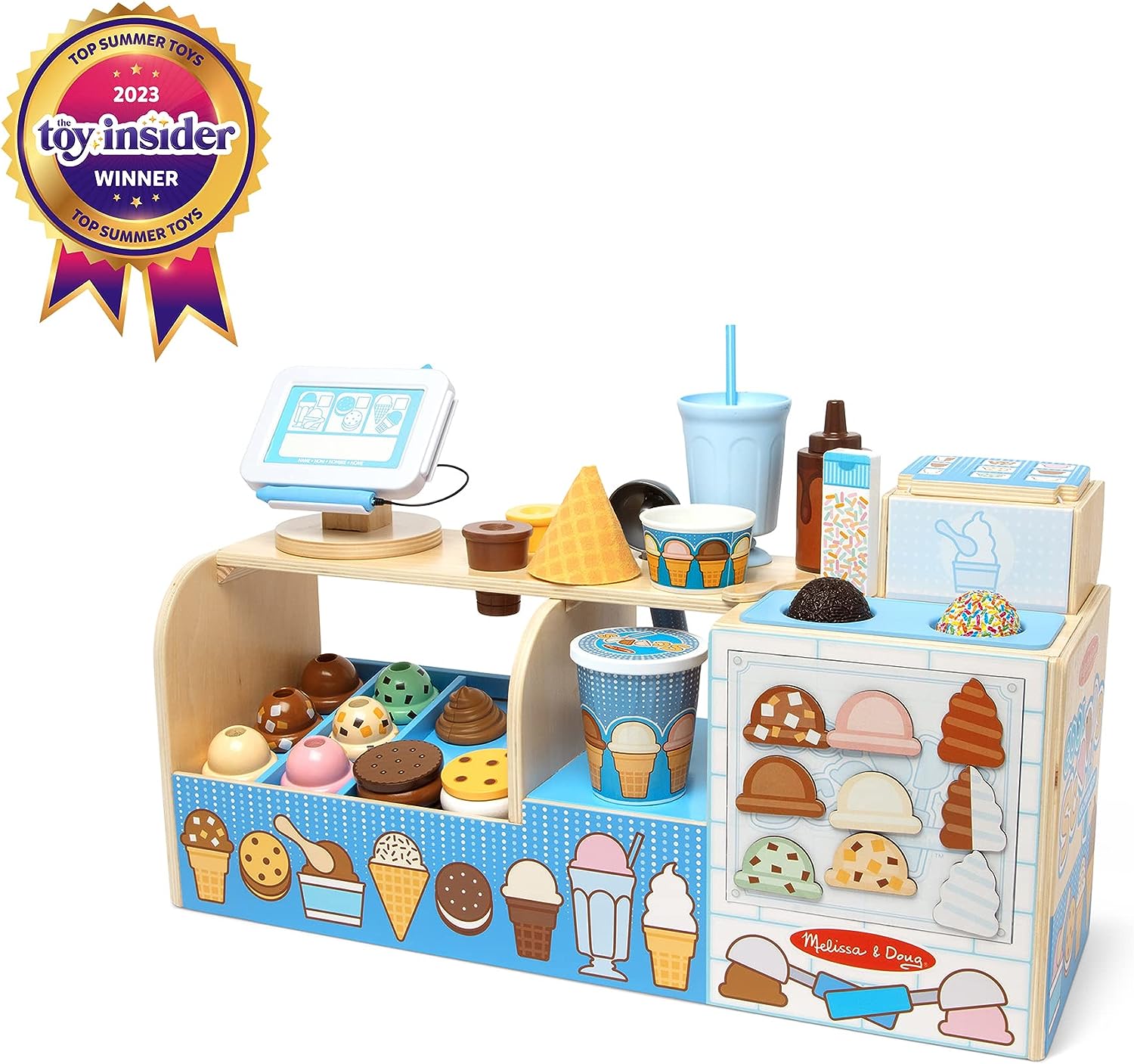 Melissa & Doug Wooden Cool Scoops Ice Creamery Play Food Toy image 3