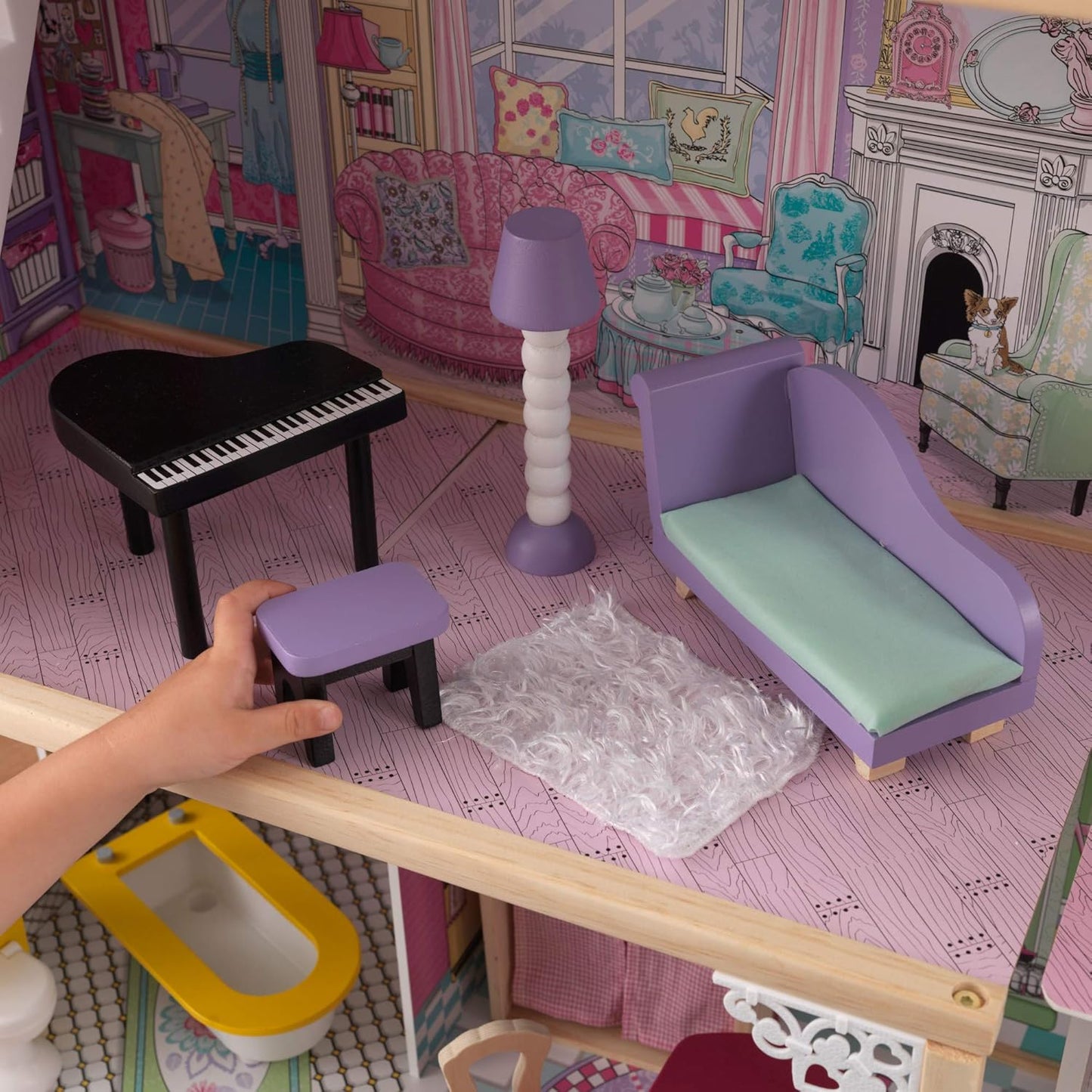 KidKraft Annabelle Wooden Dollhouse with Elevator image 7