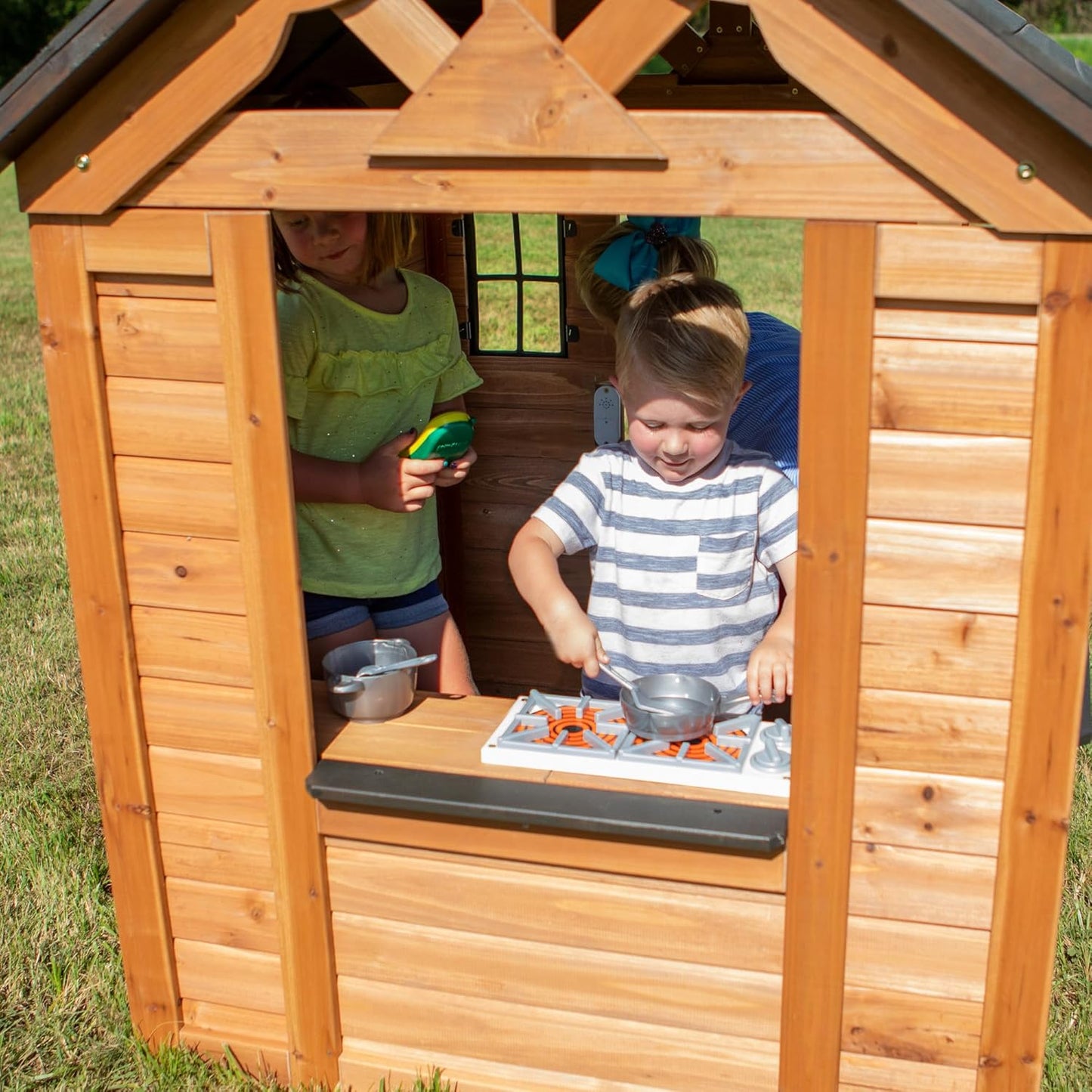 Backyard Discovery Sweetwater All Cedar Wooden Playhouse image 3