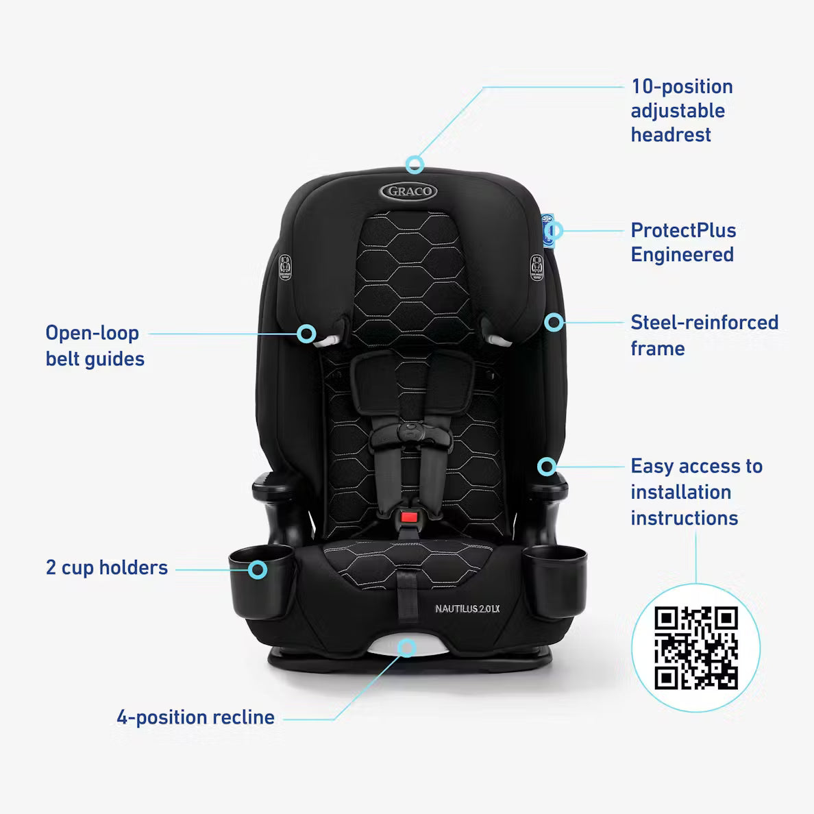 Graco Nautilus 2.0 LX 3-in-1 Harness Booster Car Seat image 1