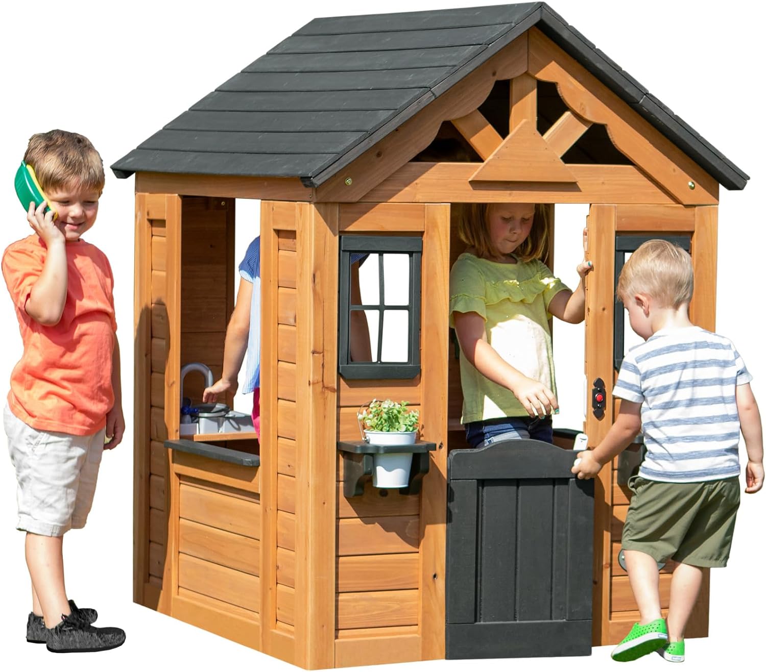 Backyard Discovery Sweetwater All Cedar Wooden Playhouse image 0