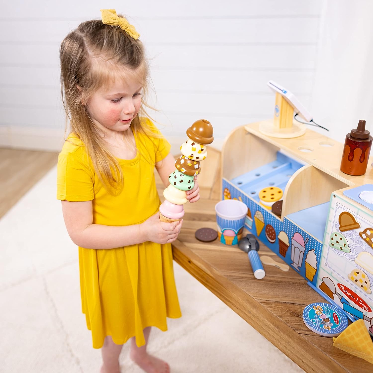 Melissa & Doug Wooden Cool Scoops Ice Creamery Play Food Toy image 10