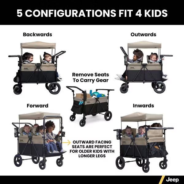 Jeep Gladiator 4-Seater Stroller Wagon by Delta Children image 2
