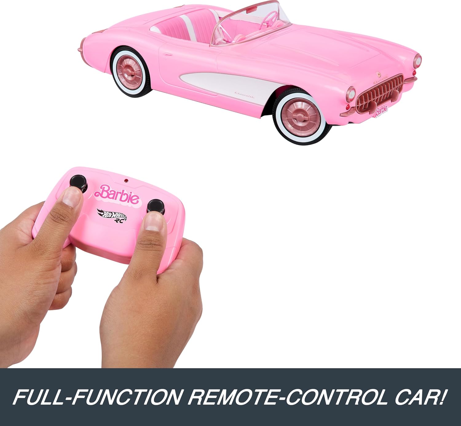Hot Wheels RC Barbie Corvette Remote Control Car from Barbie: The Movie image 4