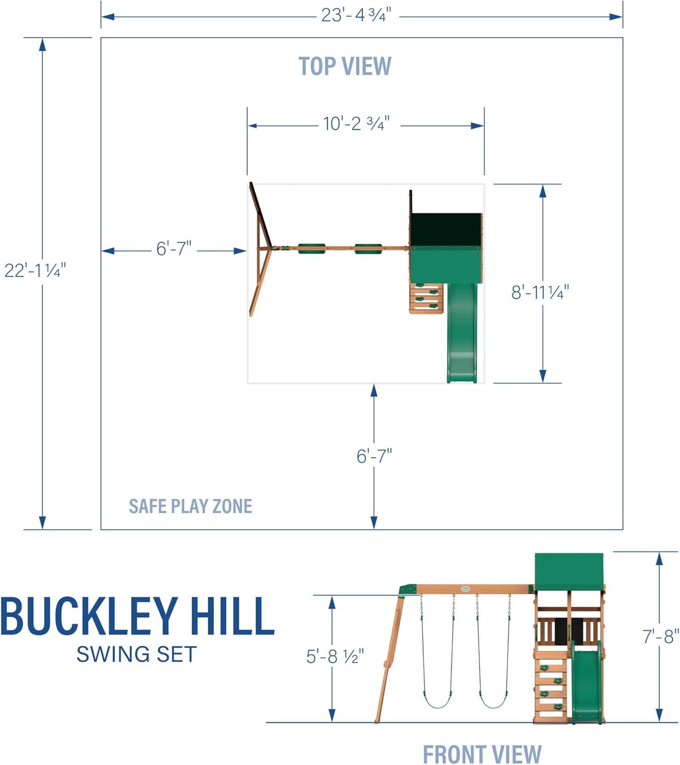 Backyard Discovery Buckley Hill Cedar Wood Swing Set image 6