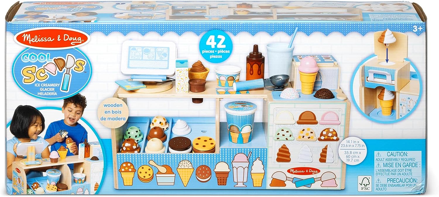 Melissa & Doug Wooden Cool Scoops Ice Creamery Play Food Toy image 5