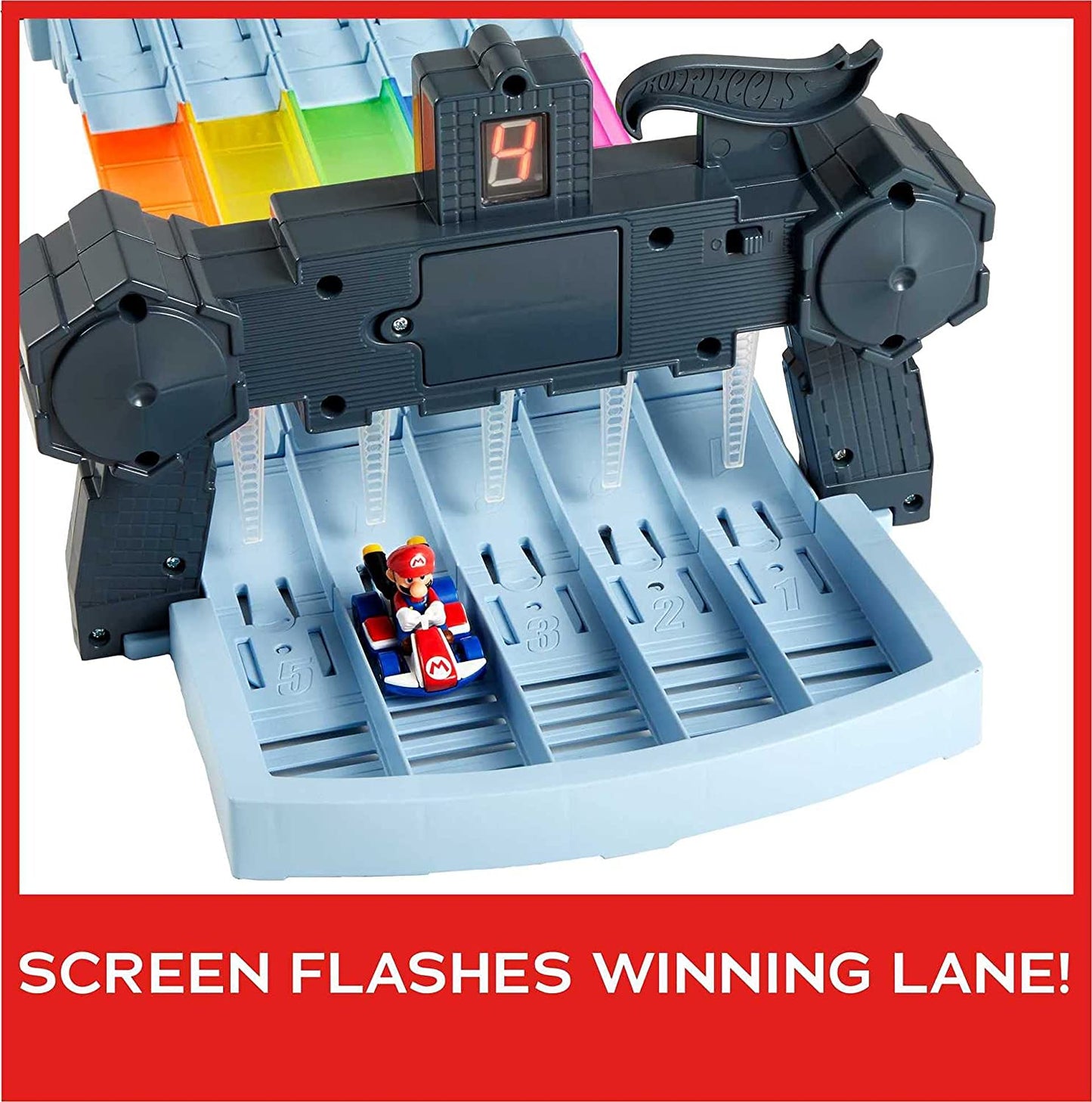 Hot Wheels Mario Kart Rainbow Road Raceway 8-Foot Track Set image 3